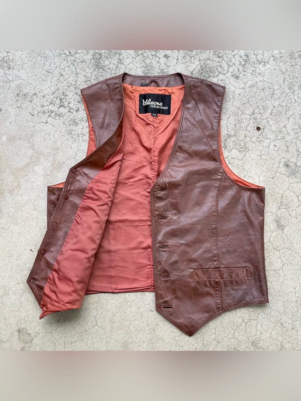 Vintage 90’s WILSONS Suede & Leather 100% Genuine Leather Vest Sz 44